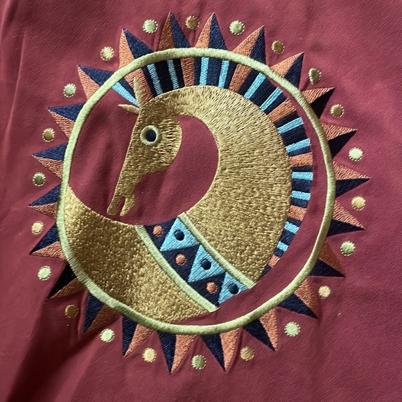 Vintage long sleeve zip up jacket by Aztec embroidery detail by Bob Mackie - Picture 7 of 7